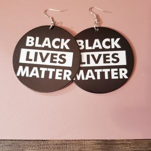 BLACK LIVES MATTER wood dangle earrings